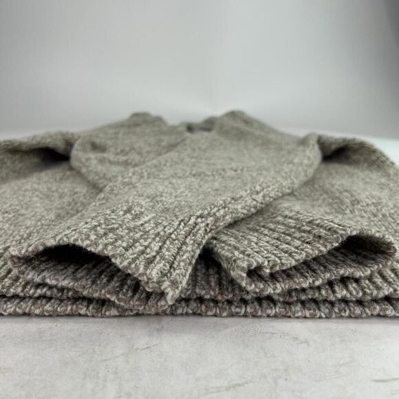 L.L. Bean Mens Lambs Wool Pullover Sweater Siz M Tall 1/4 Button Mock Neck Brown - Picture 7 of 15